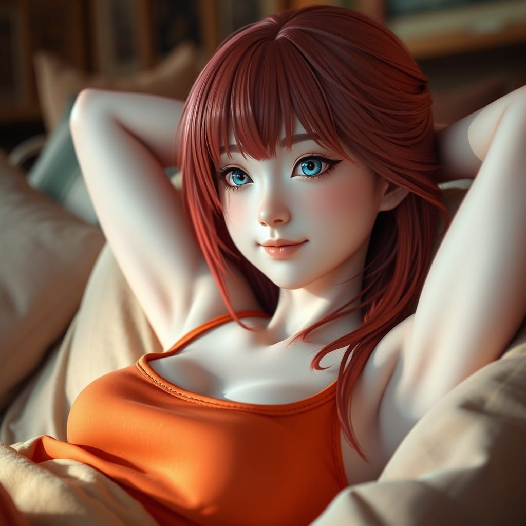 Yae Miko Lounging in Watercolor Style