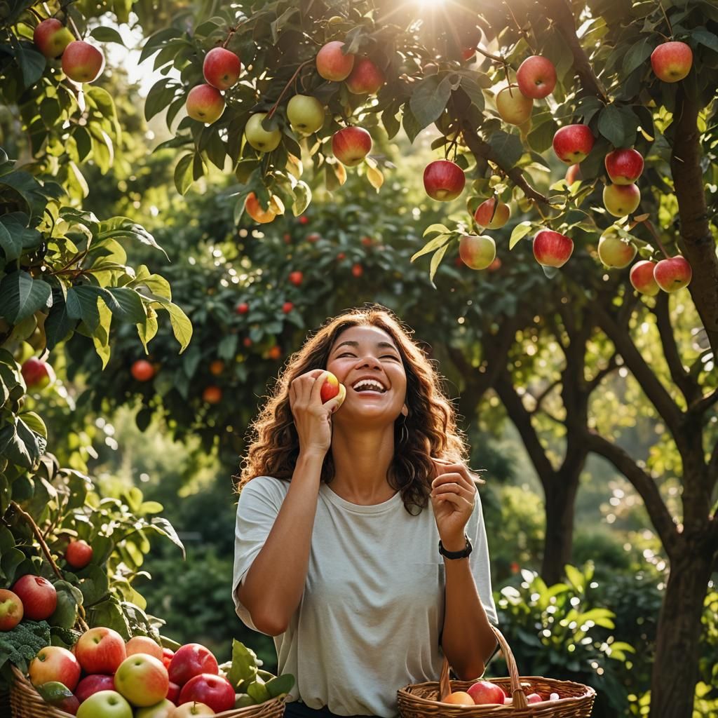 Healthy Lifestyle: Woman Enjoys Fresh Fruits