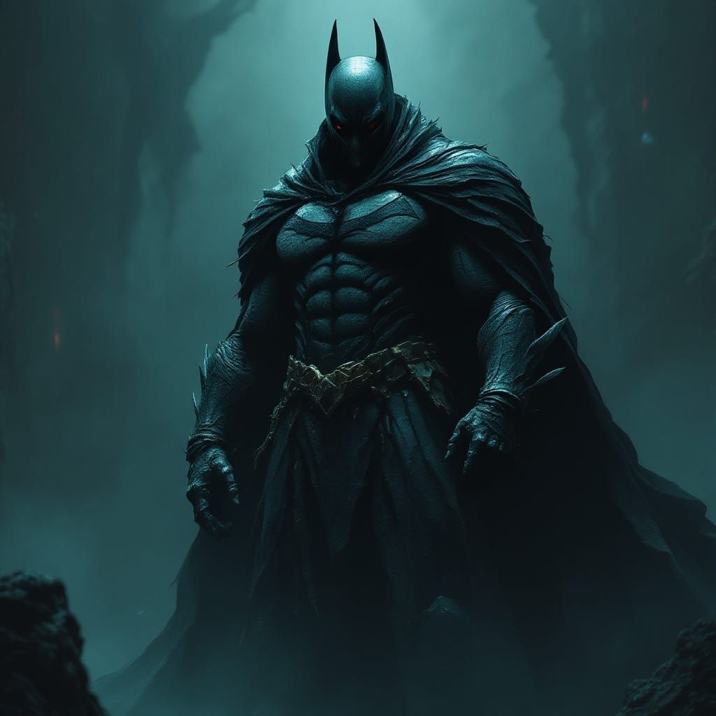 Batman Xenomorph Fusion in Dark Fantasy Art