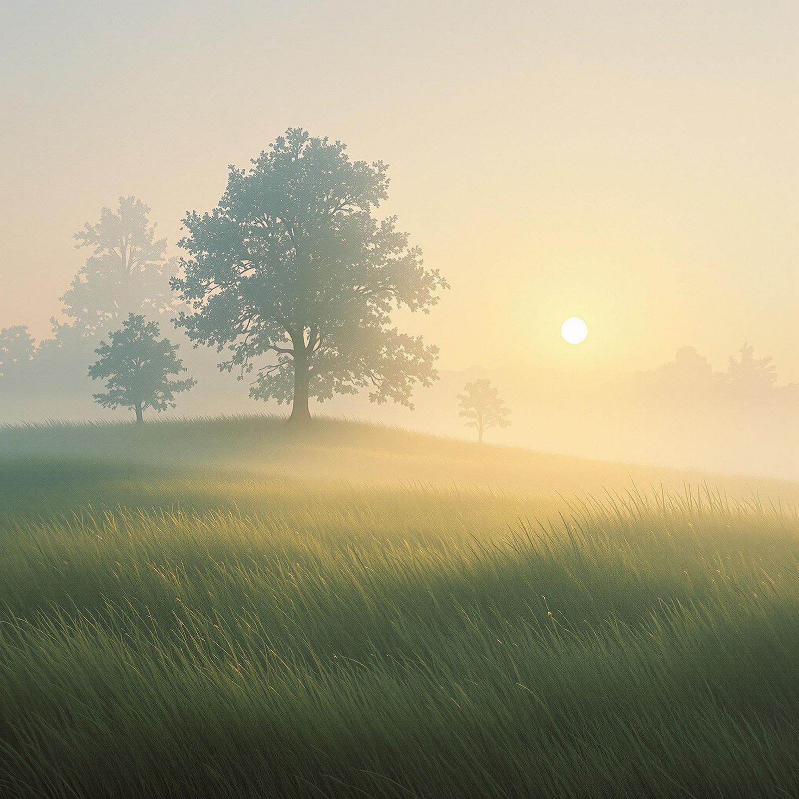 Gentle Sunrise in a Dreamy Landscape