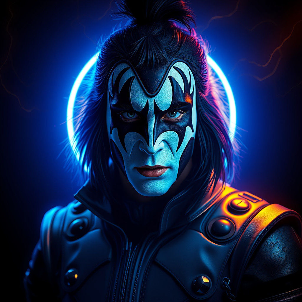 The Spaceman From KISS in Neon Portrait