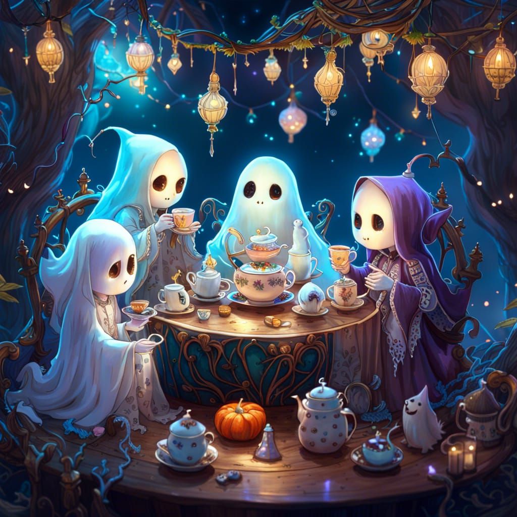 Ghosts' Tea Party: Charming, Detailed, and Festive