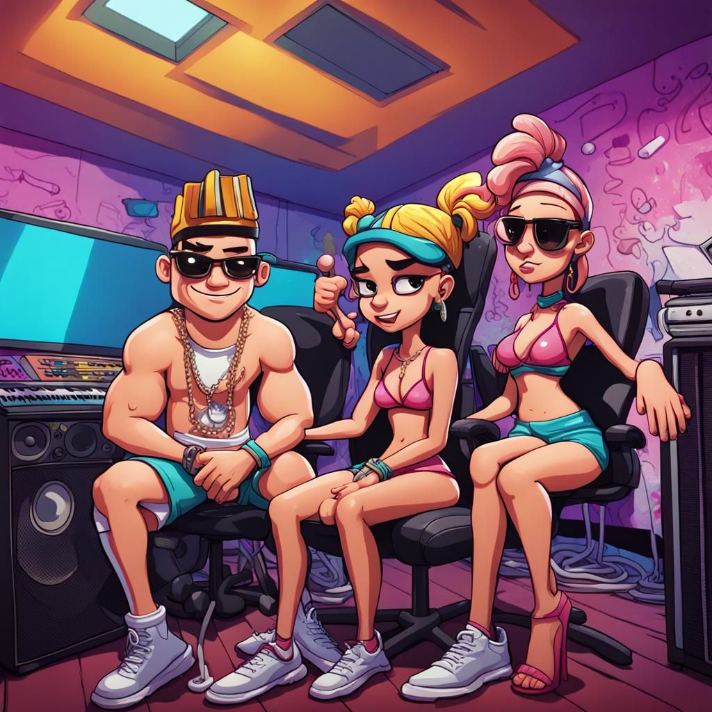Rappers in Music Studio, Fairly OddParents Style