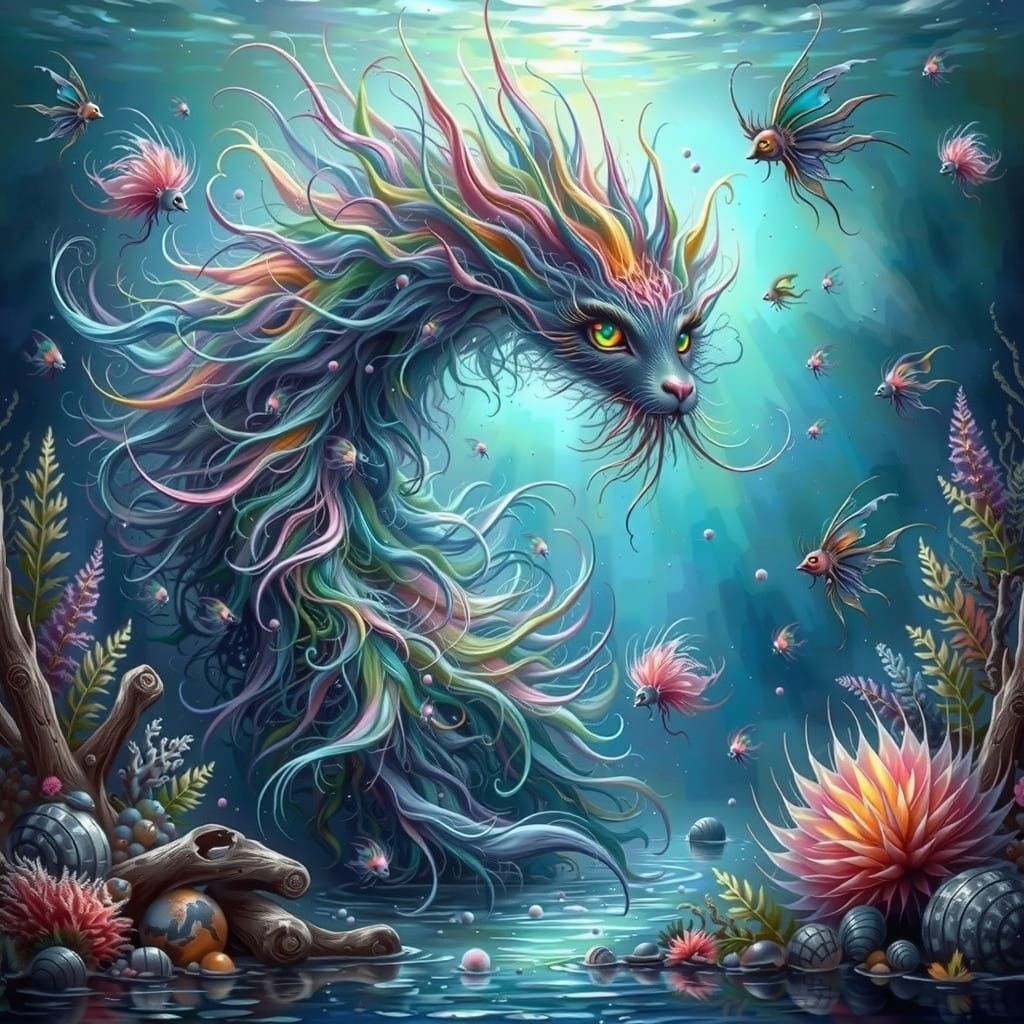 Ethereal Wave Elementals in a Vibrant Oceanic Realm