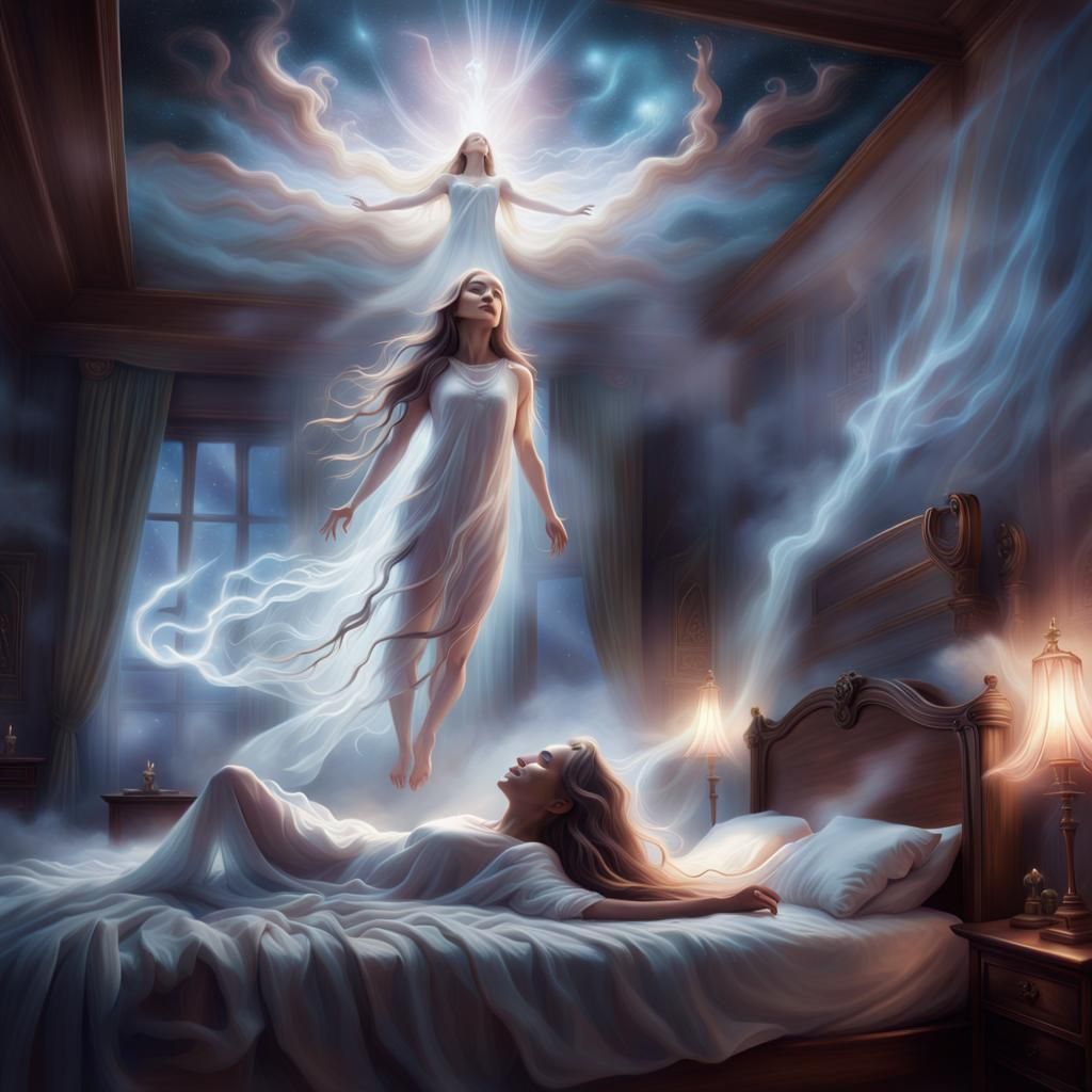 Astral Projection in a Dreamlike Fantasy Illustration