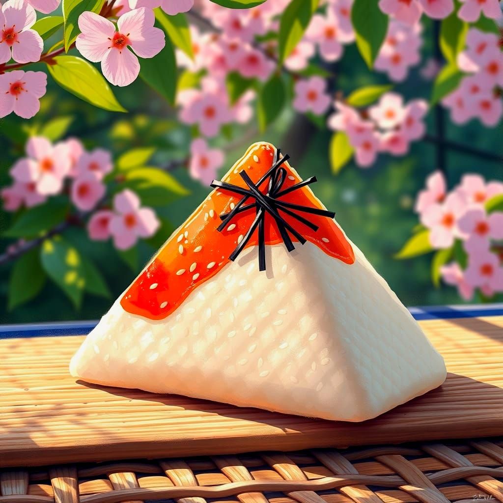 Idyllic Japanese Rice Ball Scene