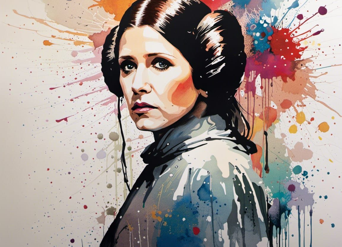 Princess Leia in Watercolor Style