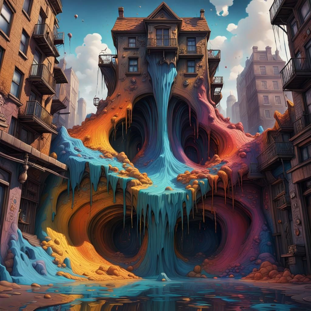 Fantastical Upside-Down World in Detailed Matte Painting
