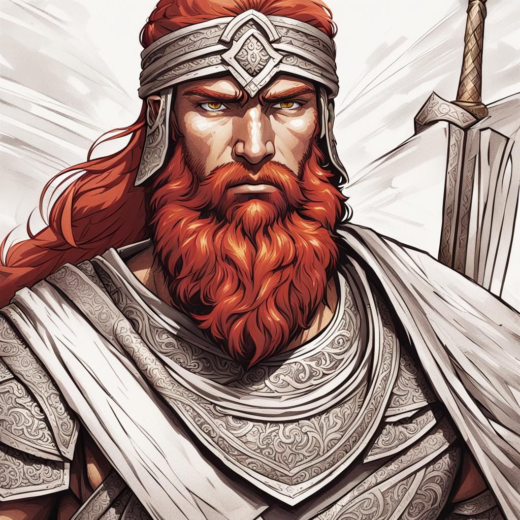 Arabian Warrior with Red Hair and Beard