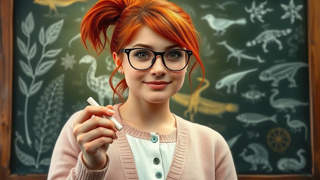 Botanical Teacher in Hyperrealistic Splash Art Style