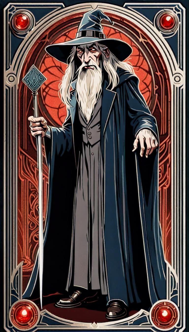 Gandalf Vampire Card in Art Deco Style