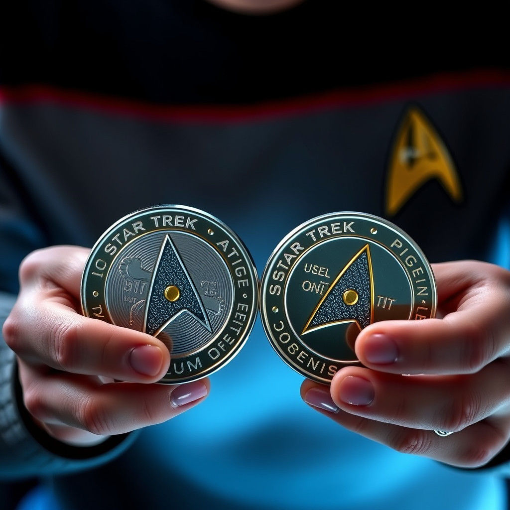 Gold Pressed Latinum Coins in Quark's Hands
