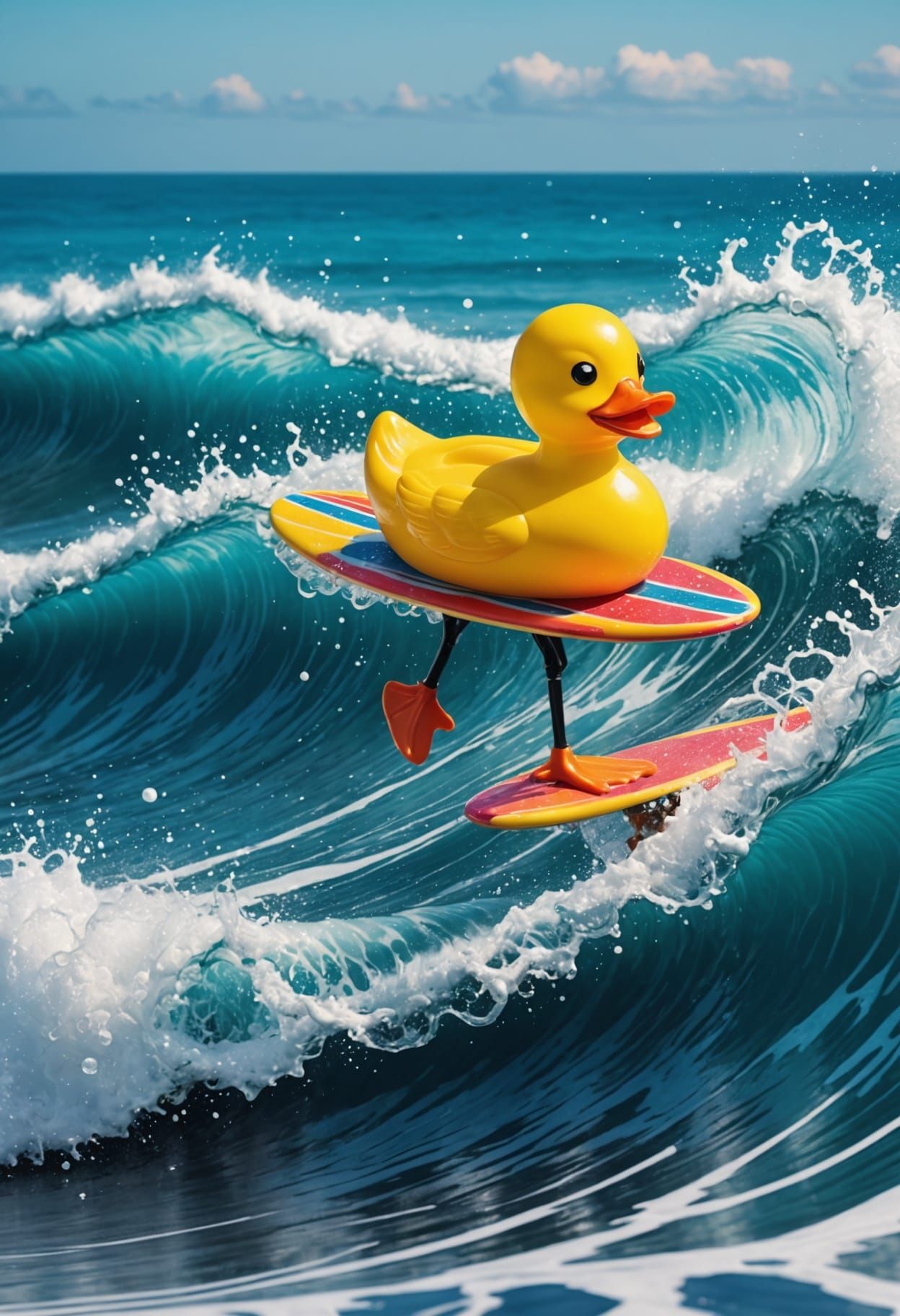 Surfing rubber duck