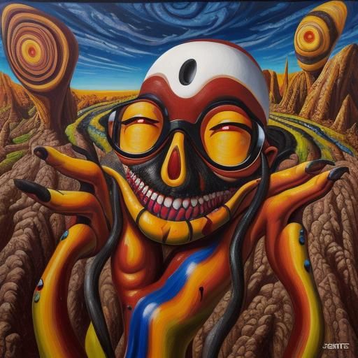 Surreal Matte Oil Painting in Surrealist Style