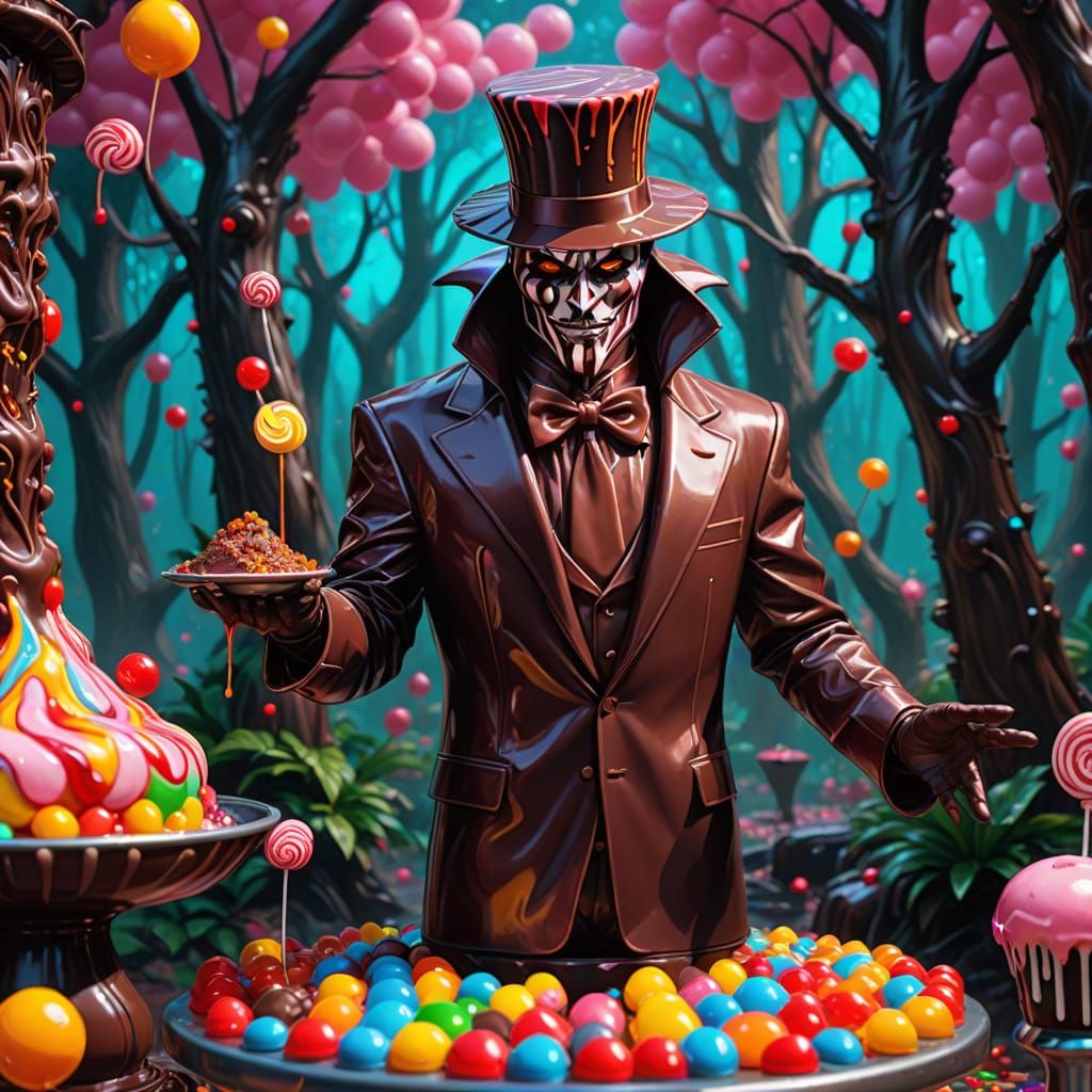 Candy Villain in a Chocolate Forest, Digital Painting