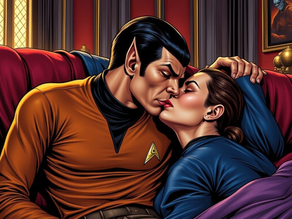 Spock Wakes to Janeway's Kiss: Comic Book Art