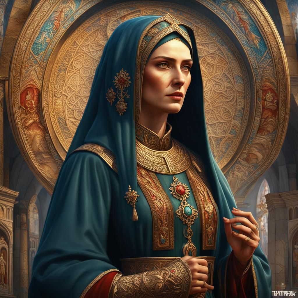 Saint Petka: Detailed Matte Painting of Bulgarian Saint