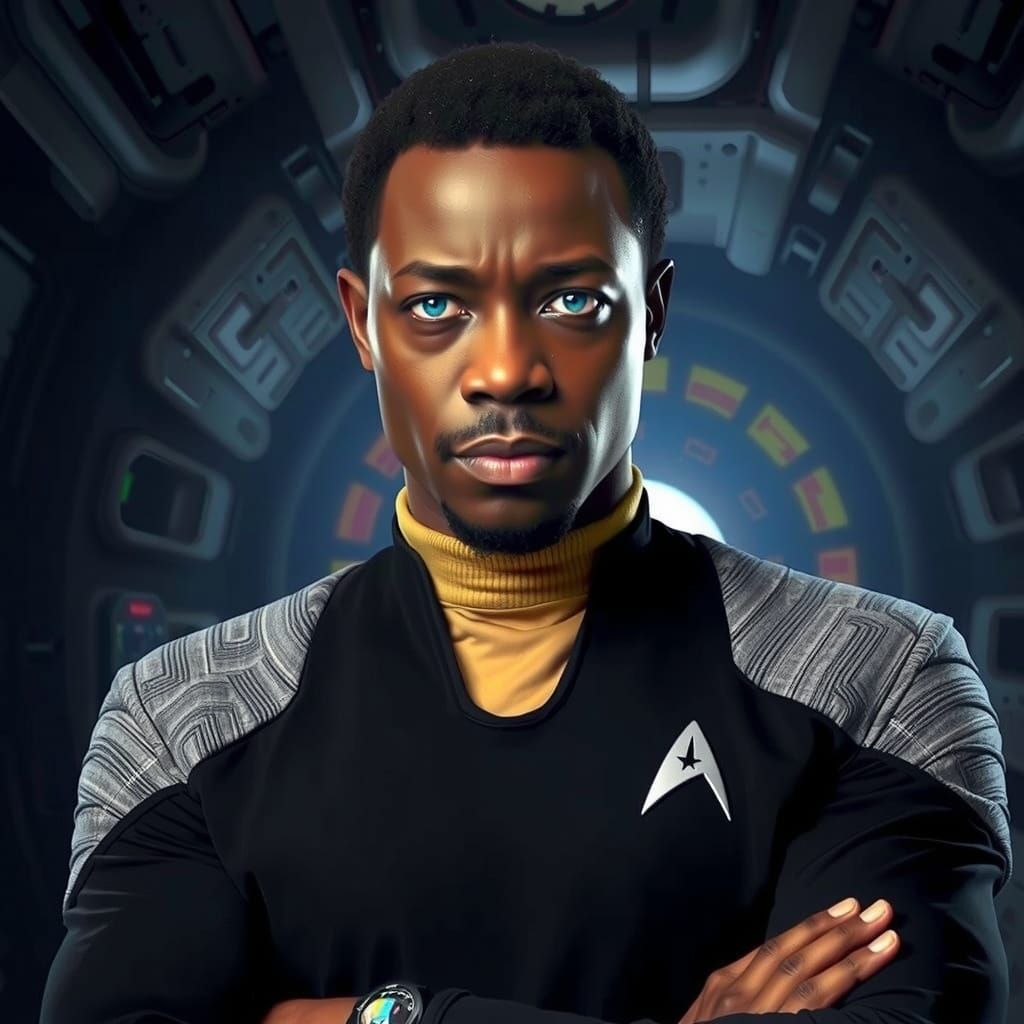 Geordi La Forge, Starfleet Officer in Futuristic Sci-Fi Atti...