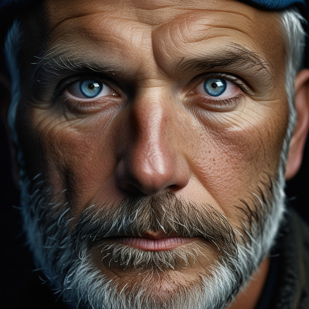 Grimdark Hero in Vibrant Color Portrait