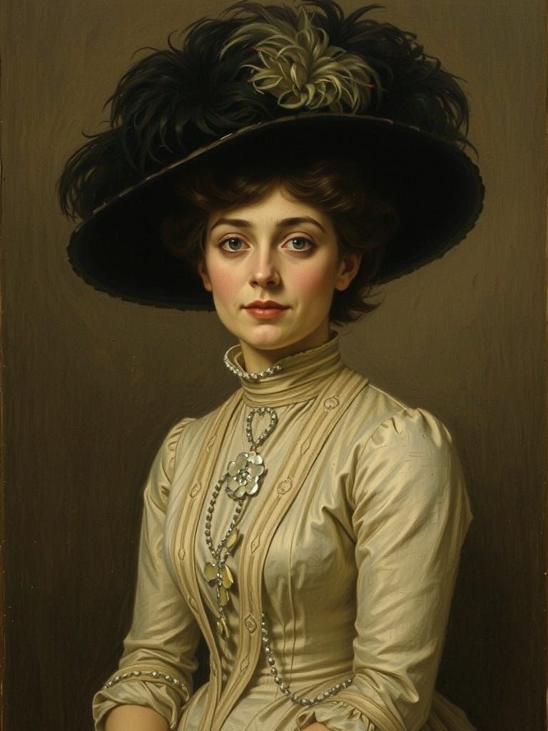 Edwardian Woman Portrait in Pictorialist Style
