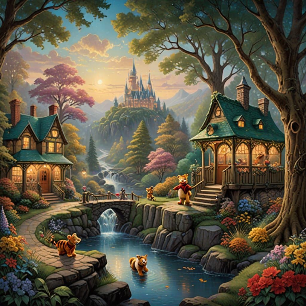 Whimsical Forest Party with Pooh Bear and Friends in Dreamli...