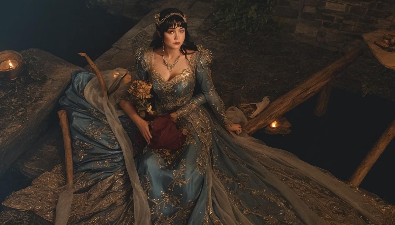 Fantasy Elf Bride in Blue Dress