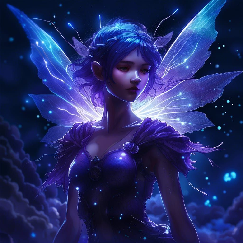 Bioluminescent Fairy Constellation in Dark Magic Setting
