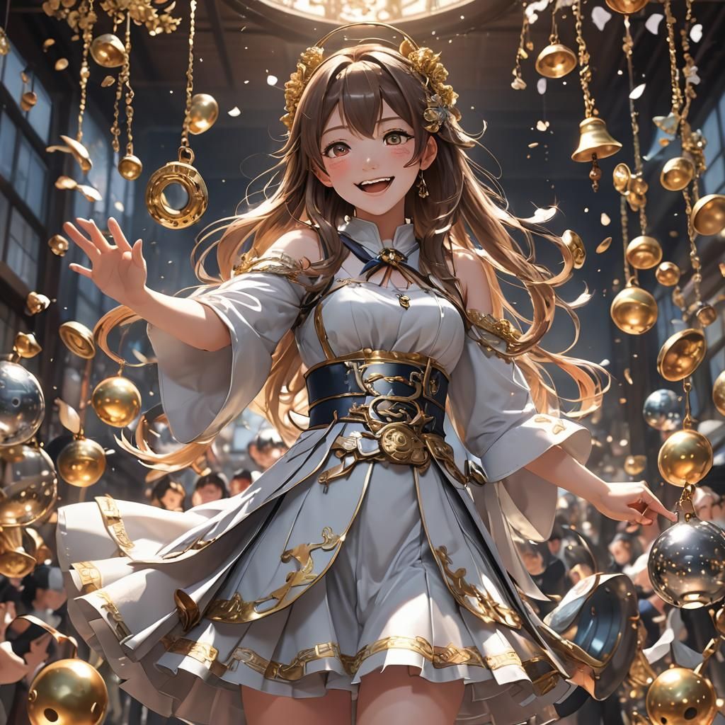 Ringing Laughter: 3D Anime Art Inspired by WLOP