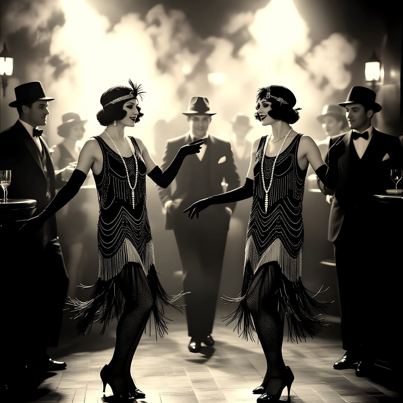 1920s Speakeasy Scene in Vintage Photographic Style