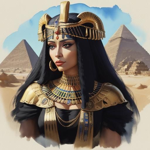 Cleopatra on Throne in Valley of the Kings