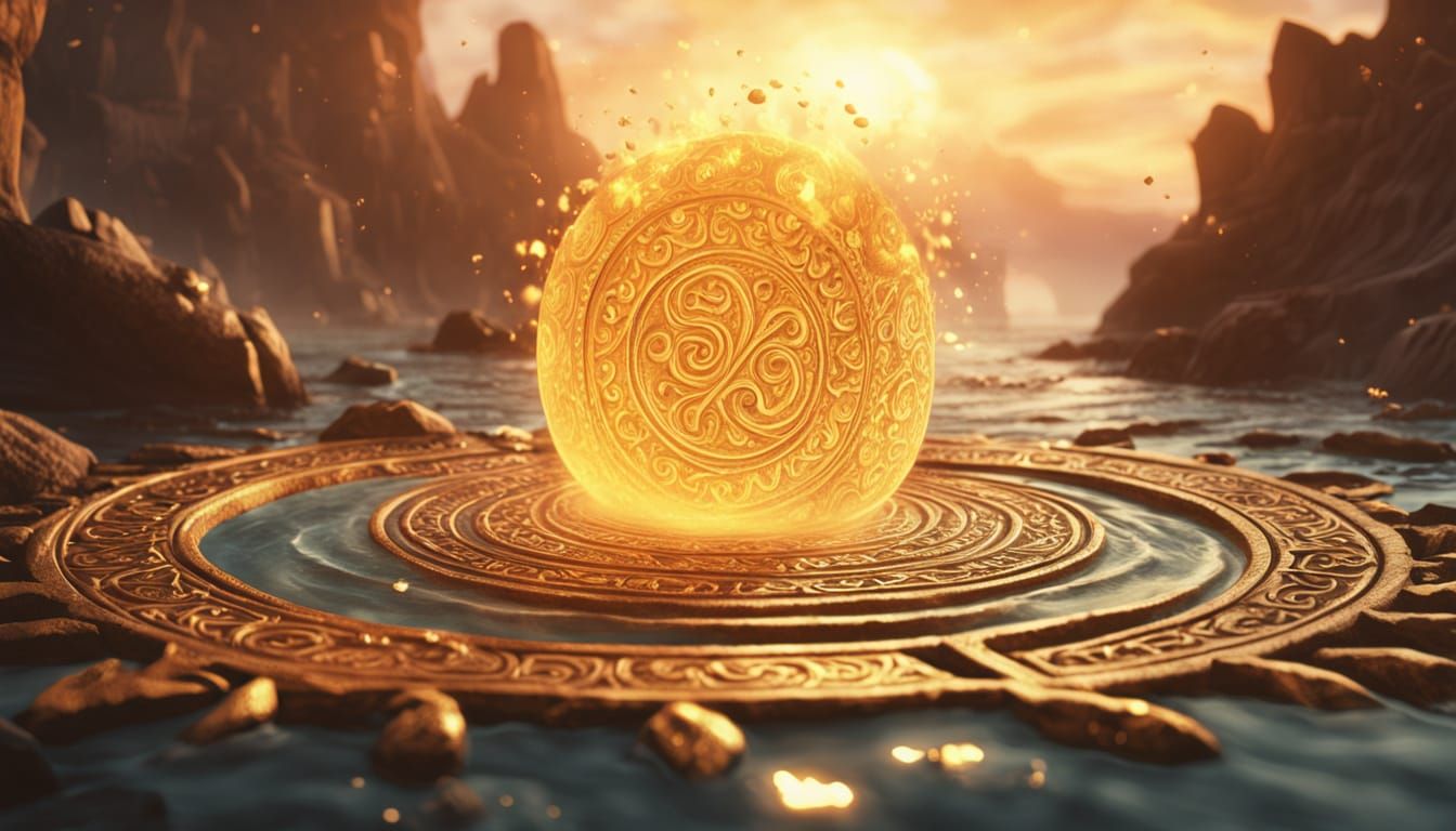 Glowing Well of Inspiration in Golden Hour Light