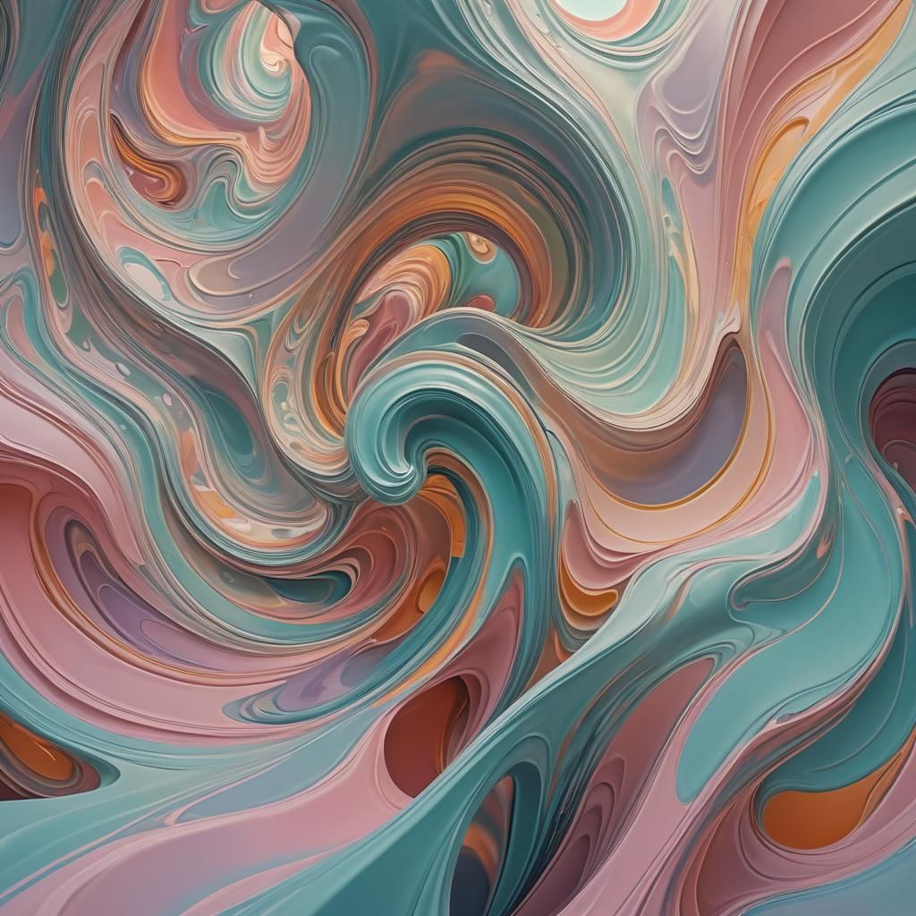 Surreal Abstract Dreamscape with Vibrant Colors