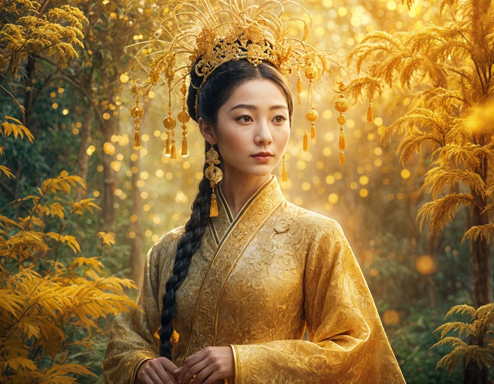 Golden Wonderland: Chinese Lady in Royal Attire
