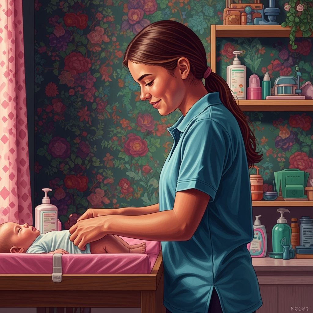 Teenage Caregiver with Gentle Smile in Hyperrealistic Style