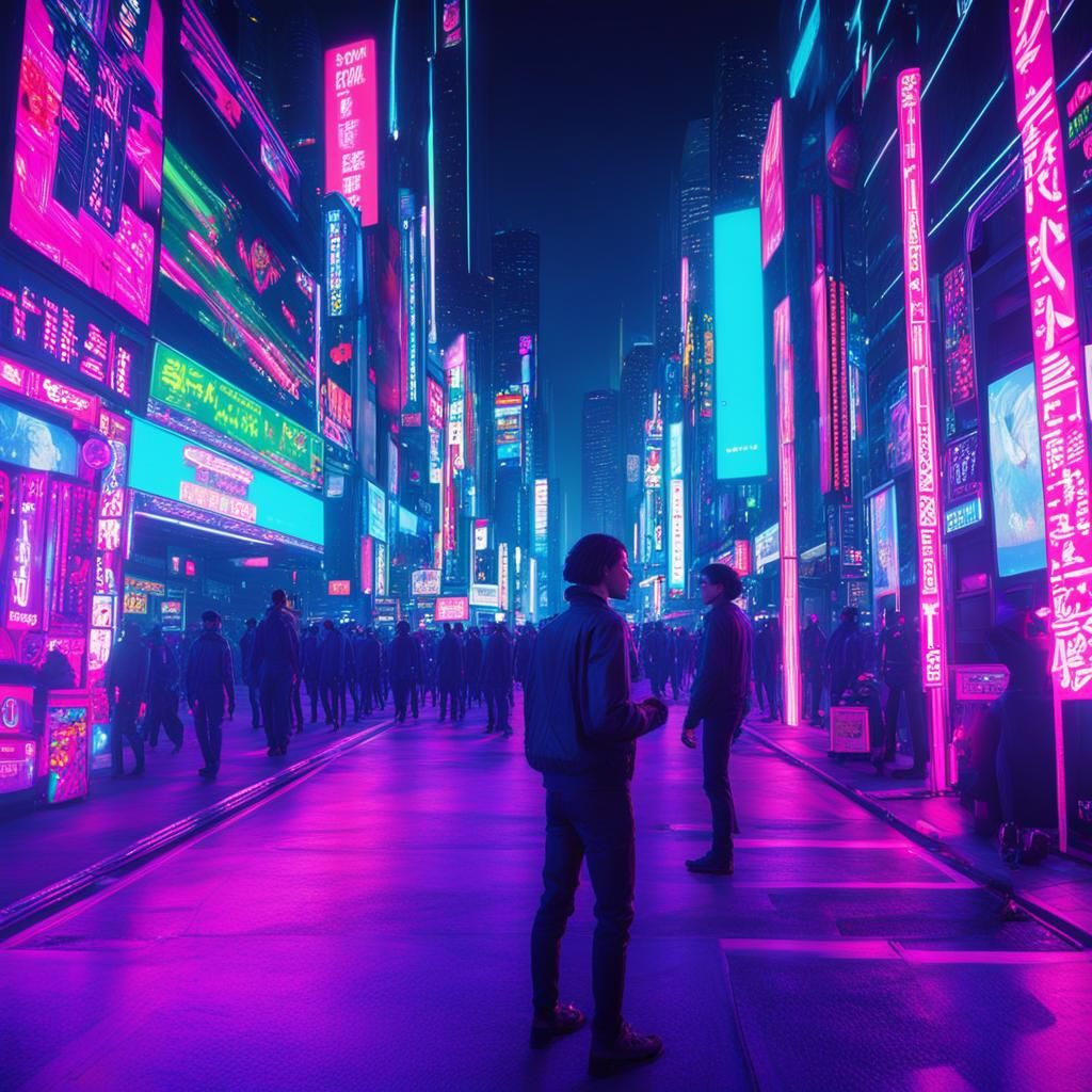 Hyperrealistic Neo Tokyo Rave in Glitch Style