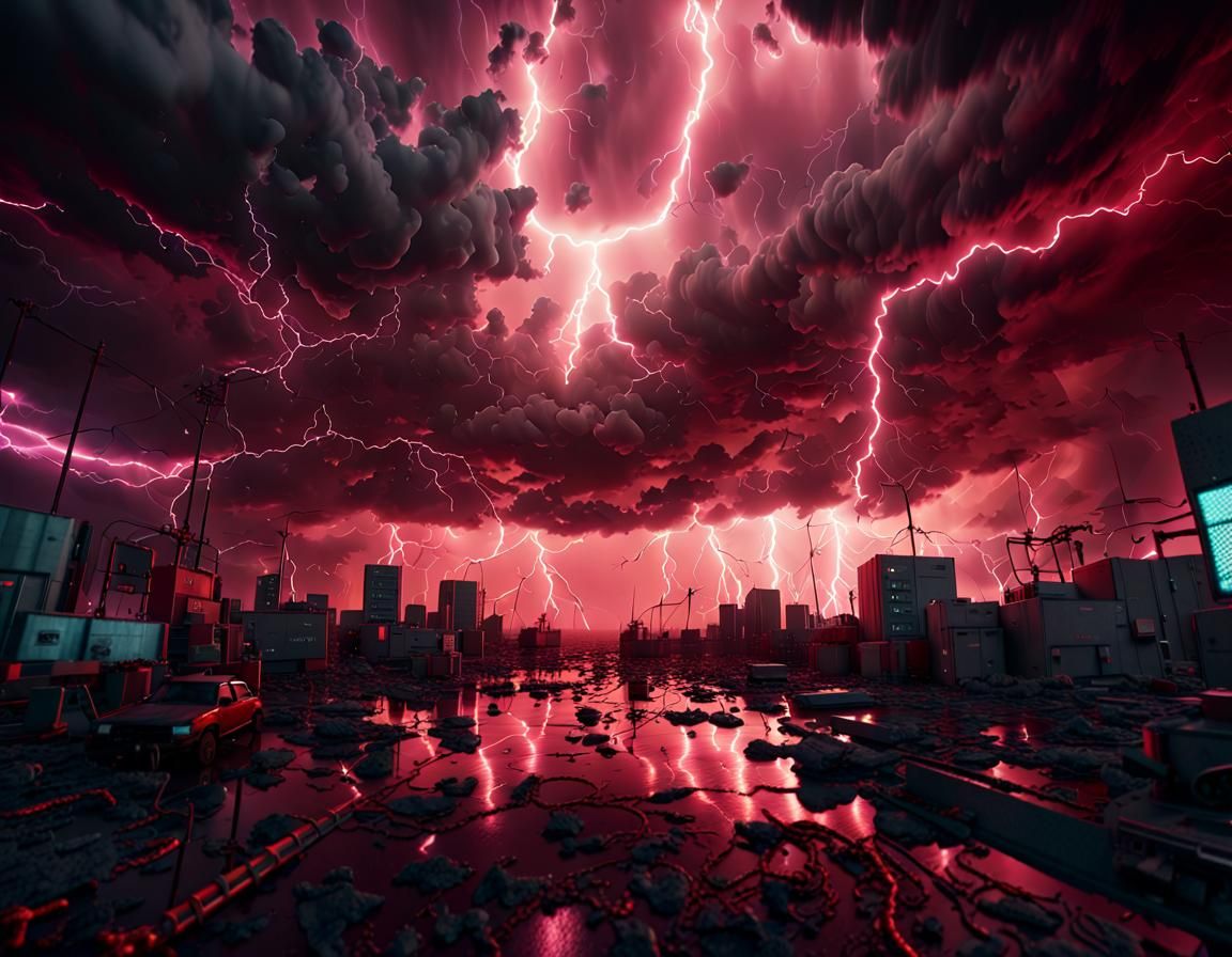 Sinister Dystopian Abyss in Hypermaximalist Style