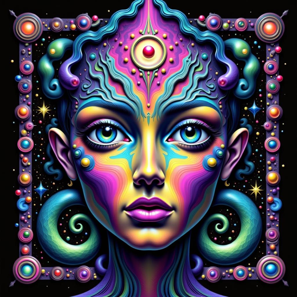 Fractal Goddess in a Surreal Digital Style