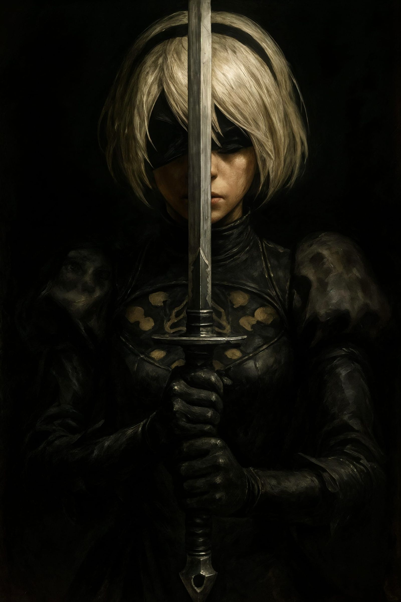 Intense Close-Up of YoRHa No. 2 Type B