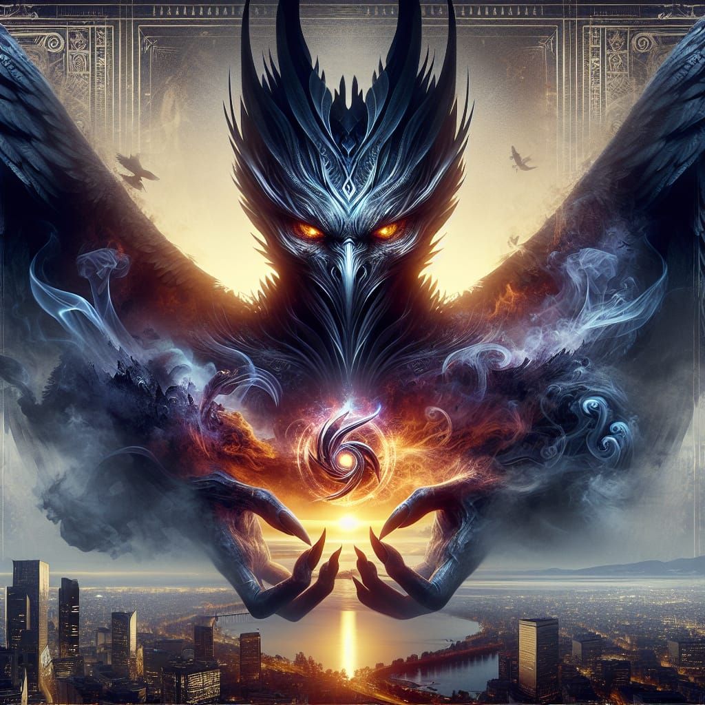 Black Phoenix Writes 'Evil Rising' in Smoky Sky