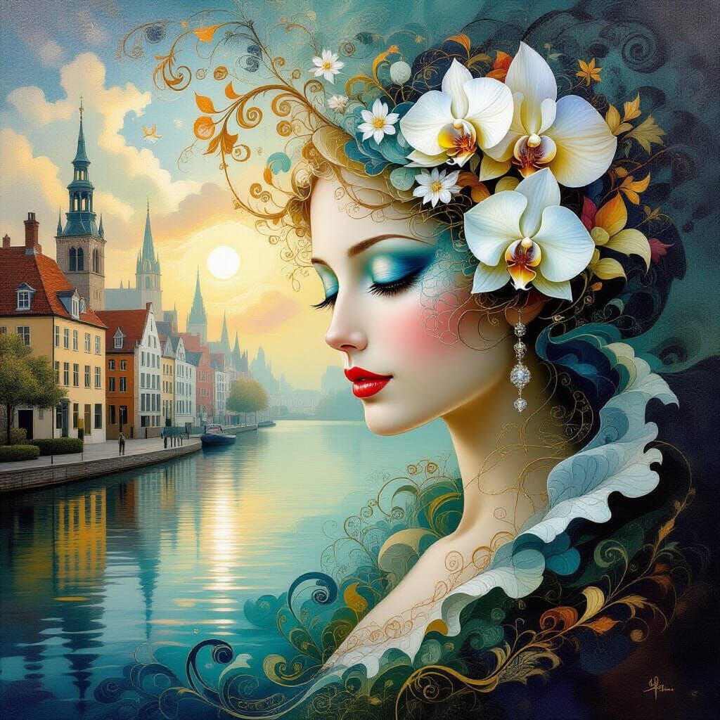 Surreal Abstract Flemish Baroque Masterpiece of Serenity