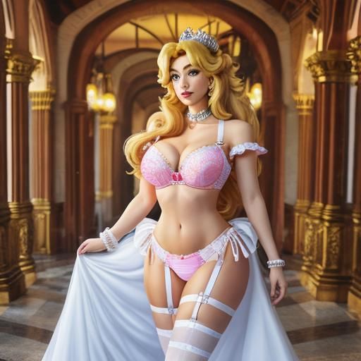 Stylized Cartoon Woman in Lingerie