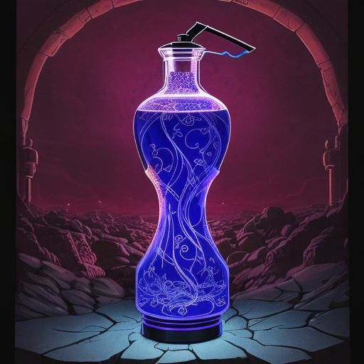 A steampunk periwinkle lava lamp