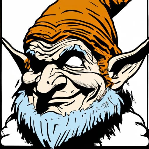 Dwarf Portrait in Flat Comic Book Style