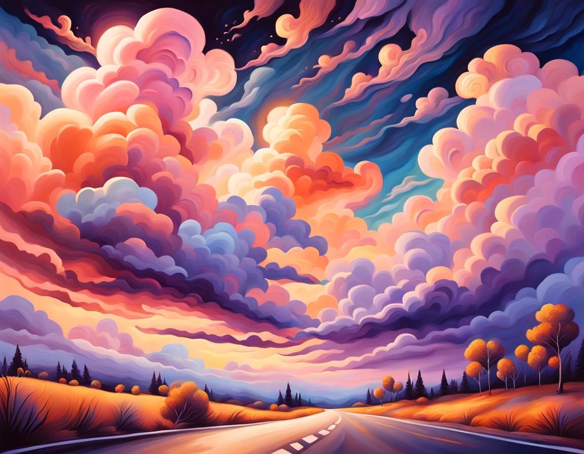 Romantic Surrealism: Evening Love Song on Deserted Road