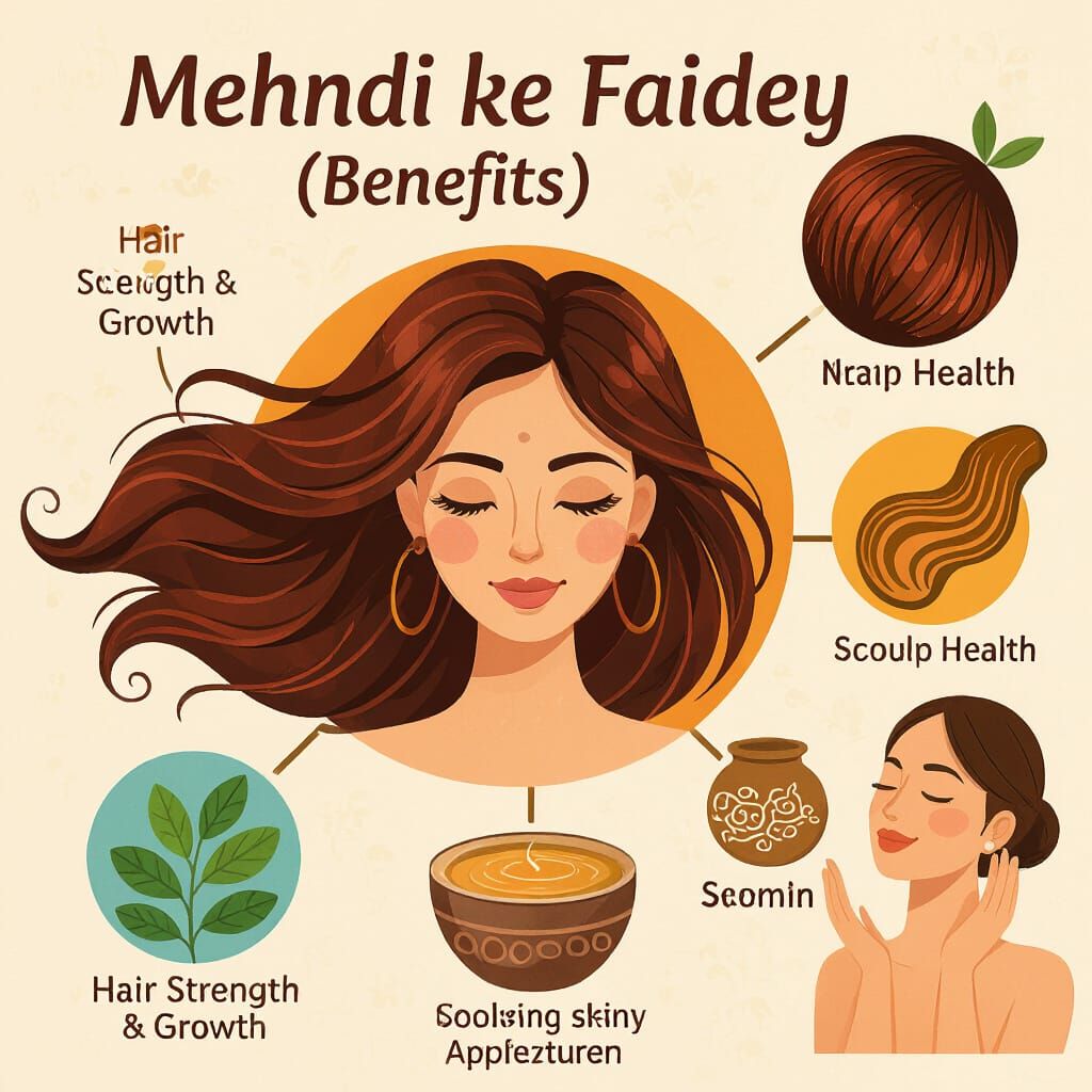 Mehndi Poster: Hair Strength, Growth, and Skin Benefits