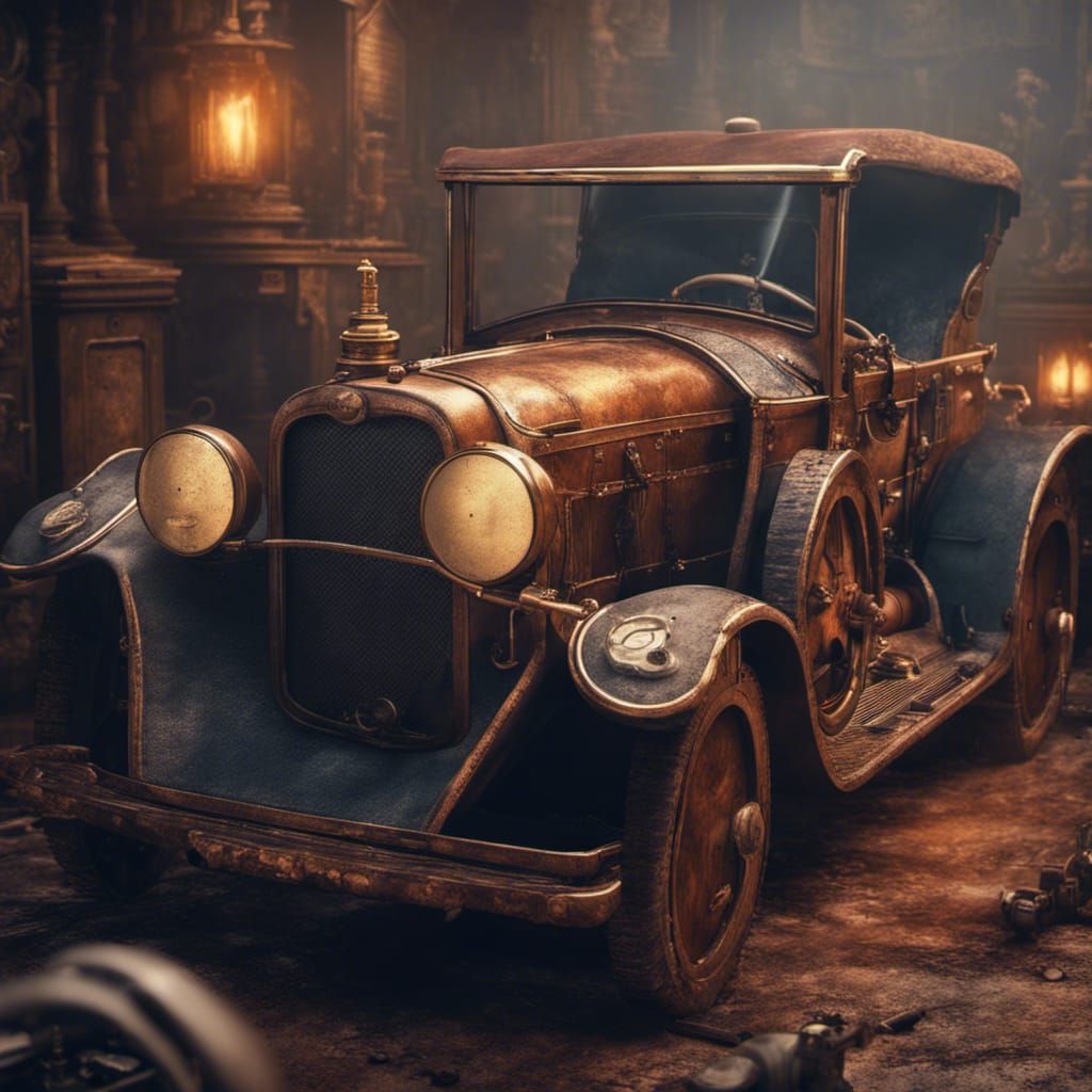 Steampunk Radiator with Pressure Gauge in Detailed Matte Pai...