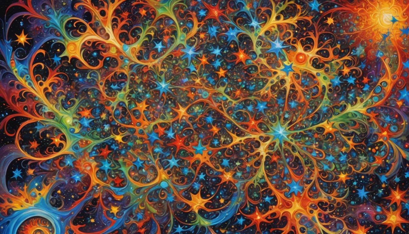 Psychedelic Star Cluster in Expressionist Impasto Style