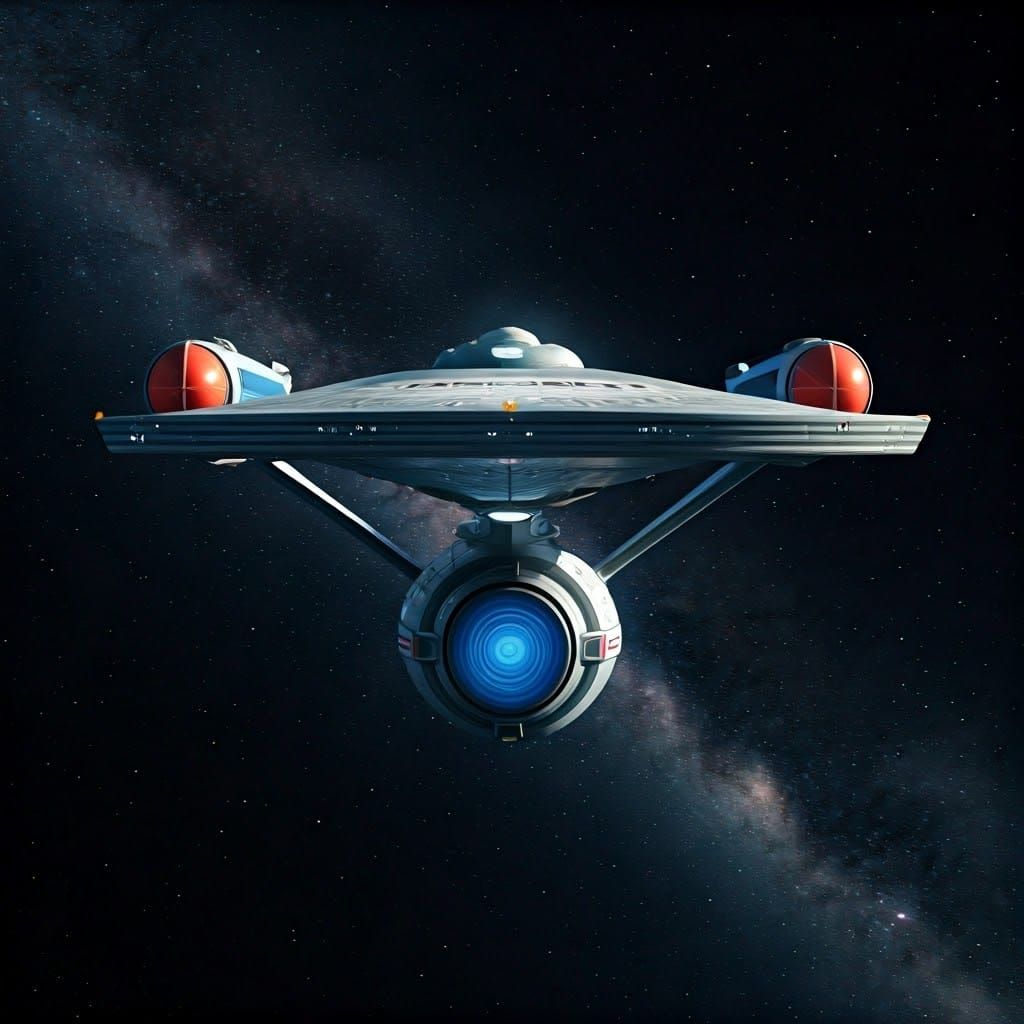 Majestic Sci-Fi Starship Soars Through Cosmos in Cinematic F...