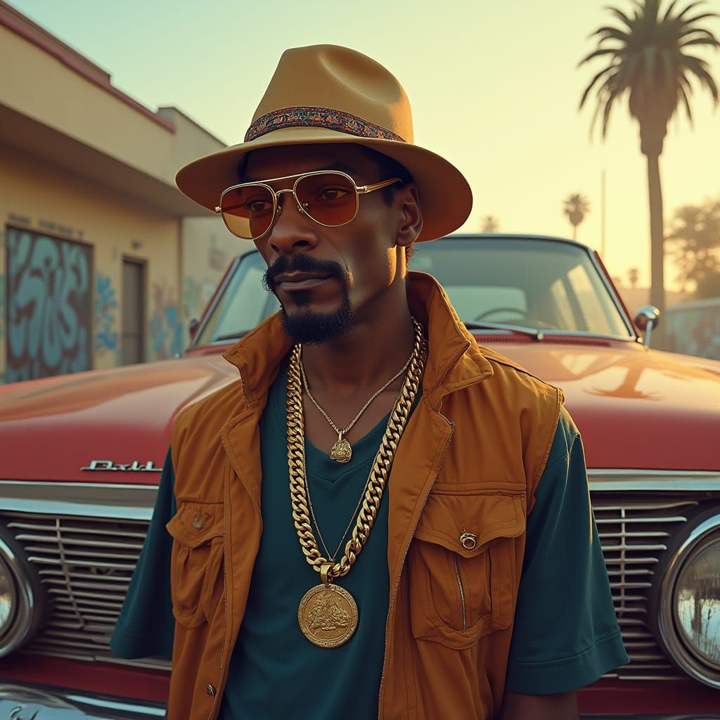 Rapper in Vintage Chevrolet Impala