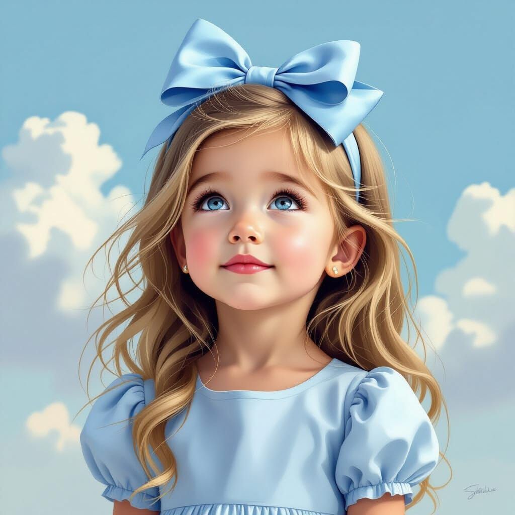 Young Girl in Dreamy Digital Portrait